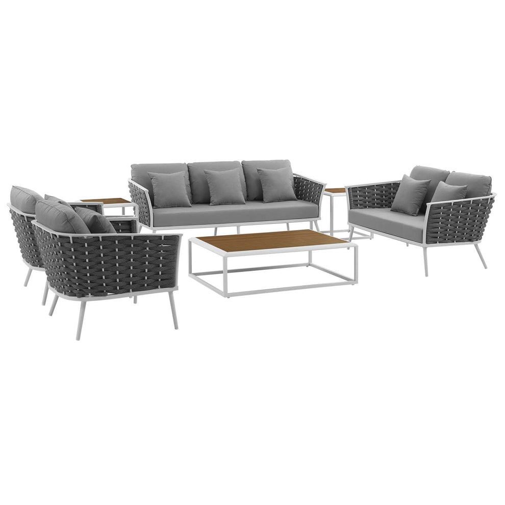 Modway Stance 7 Piece Outdoor Patio Aluminum Sectional Sofa Set - EEI-3160 | Outdoor Sofas, Loveseats & Sectionals | Modishstore - 3