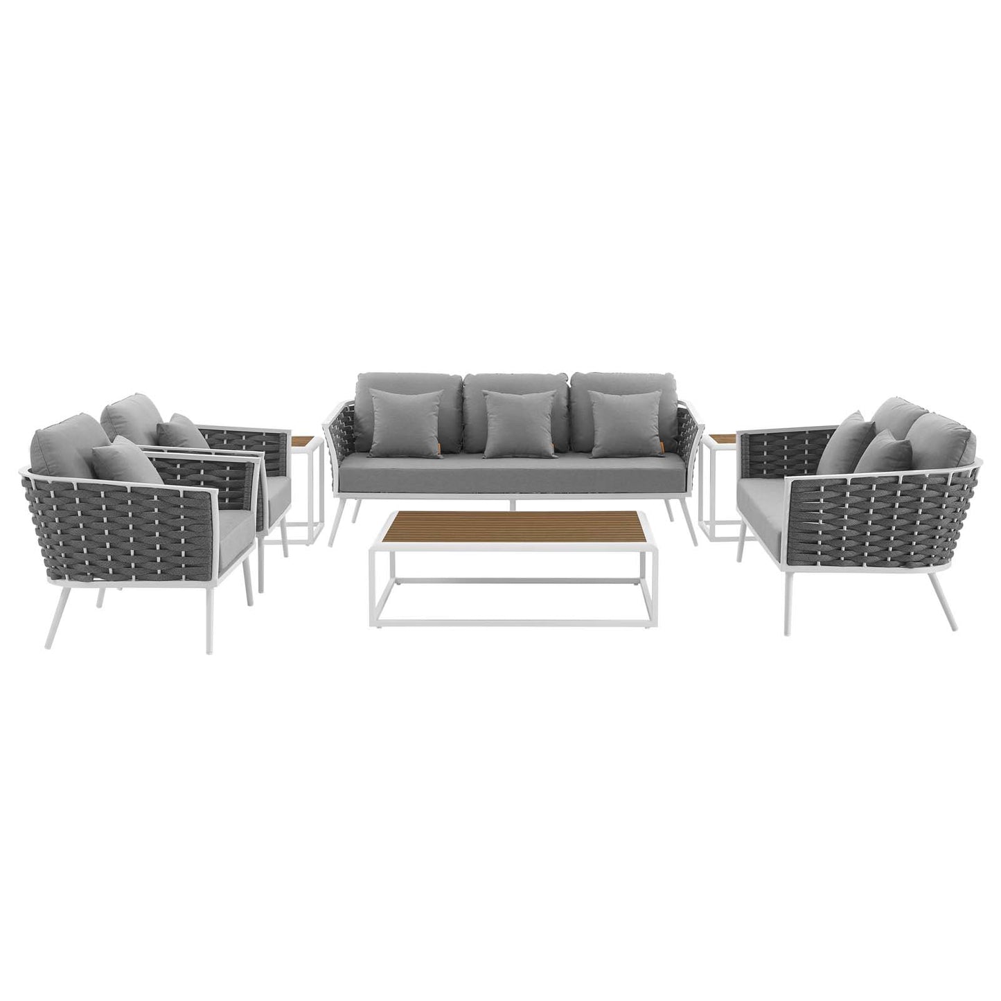 Modway Stance 7 Piece Outdoor Patio Aluminum Sectional Sofa Set - EEI-3160 | Outdoor Sofas, Loveseats & Sectionals | Modishstore - 19