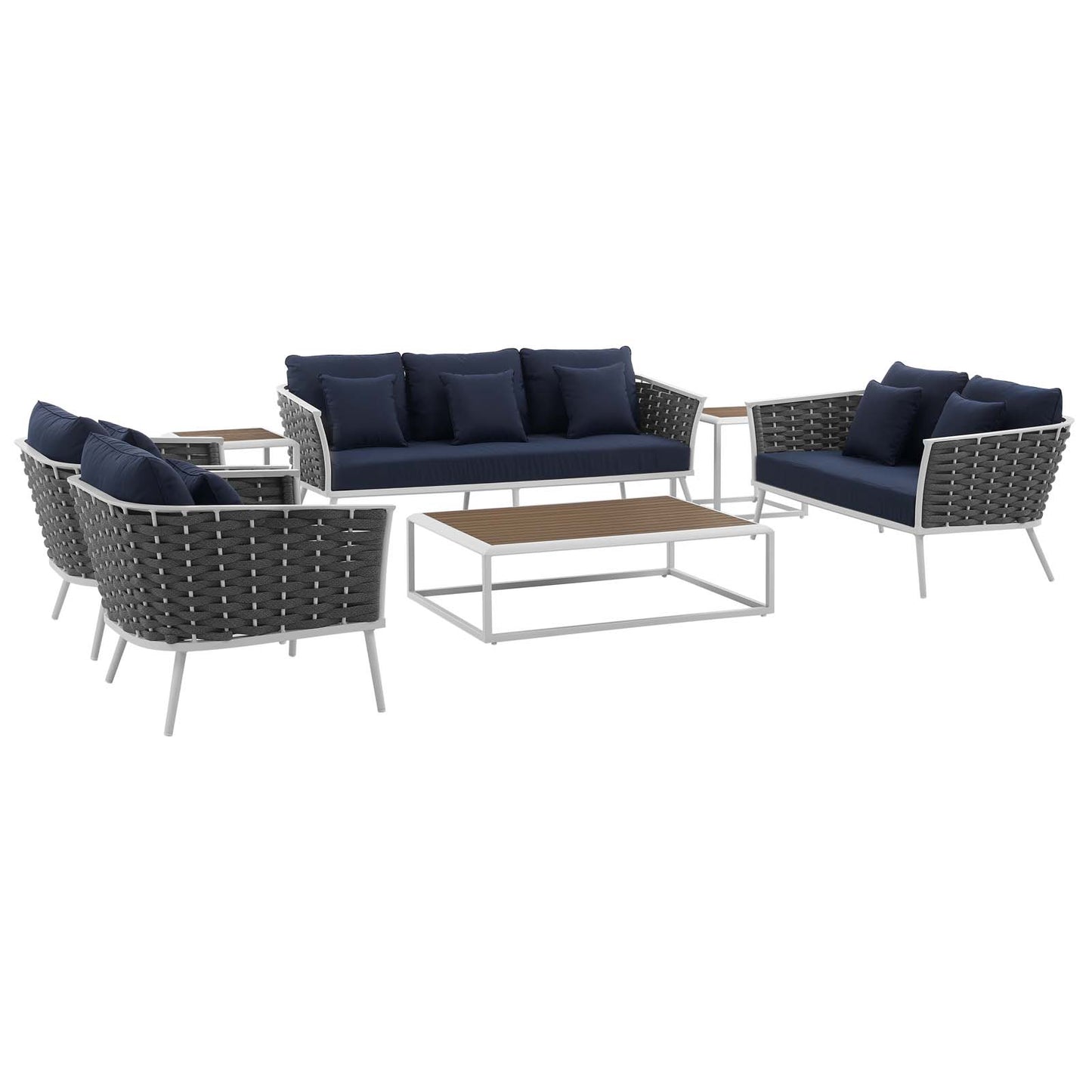 Modway Stance 7 Piece Outdoor Patio Aluminum Sectional Sofa Set - EEI-3160 | Outdoor Sofas, Loveseats & Sectionals | Modishstore - 18