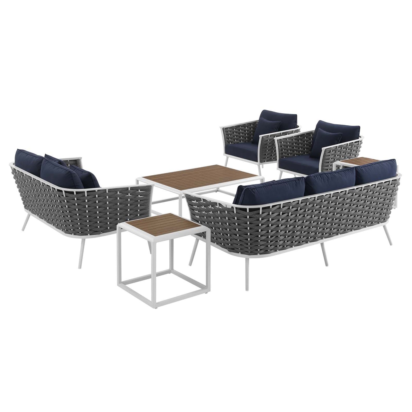 Modway Stance 7 Piece Outdoor Patio Aluminum Sectional Sofa Set - EEI-3160 | Outdoor Sofas, Loveseats & Sectionals | Modishstore - 12