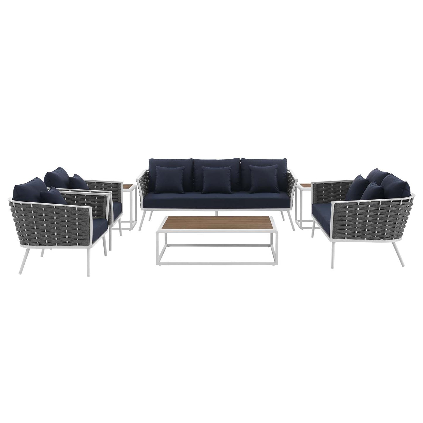 Modway Stance 7 Piece Outdoor Patio Aluminum Sectional Sofa Set - EEI-3160 | Outdoor Sofas, Loveseats & Sectionals | Modishstore - 20