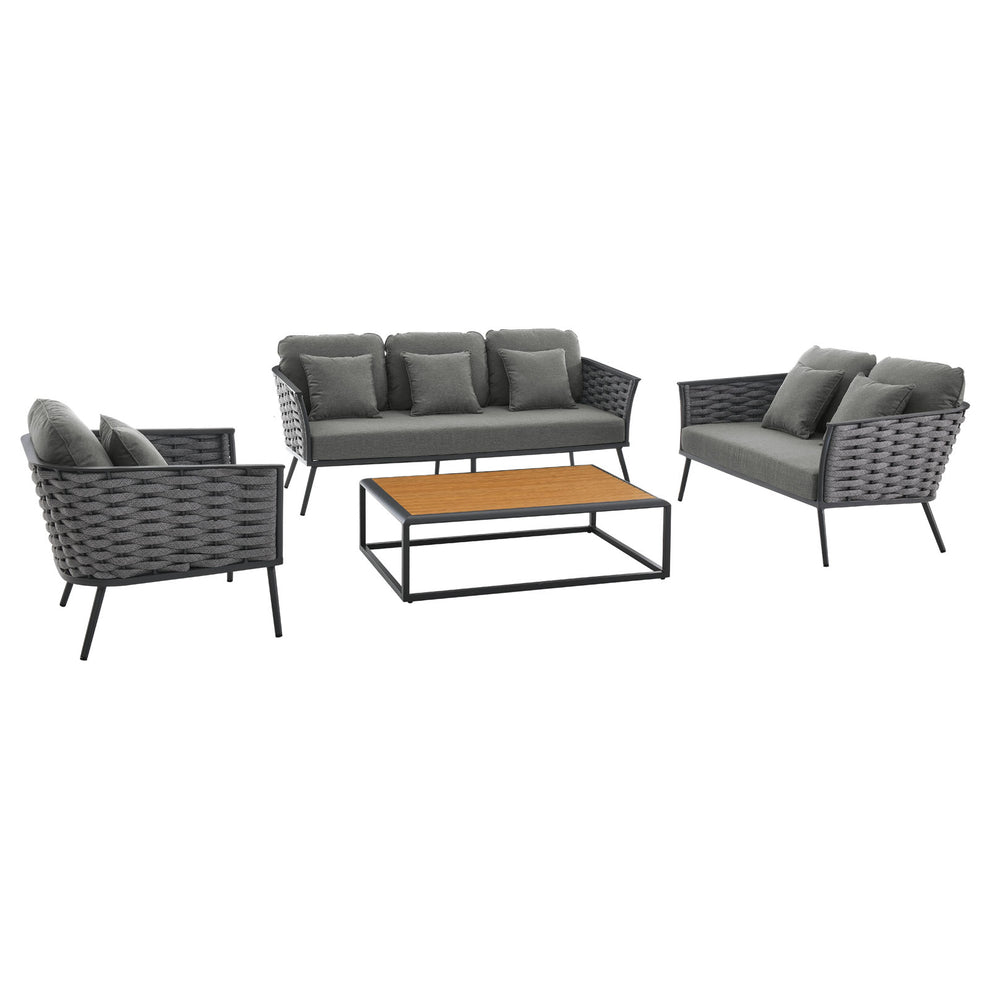 Modway Stance 4 Piece Outdoor Patio Aluminum Sectional Sofa Set-EEI-3161 - EEI-3161 | Outdoor Sofas, Loveseats & Sectionals | Modishstore - 7