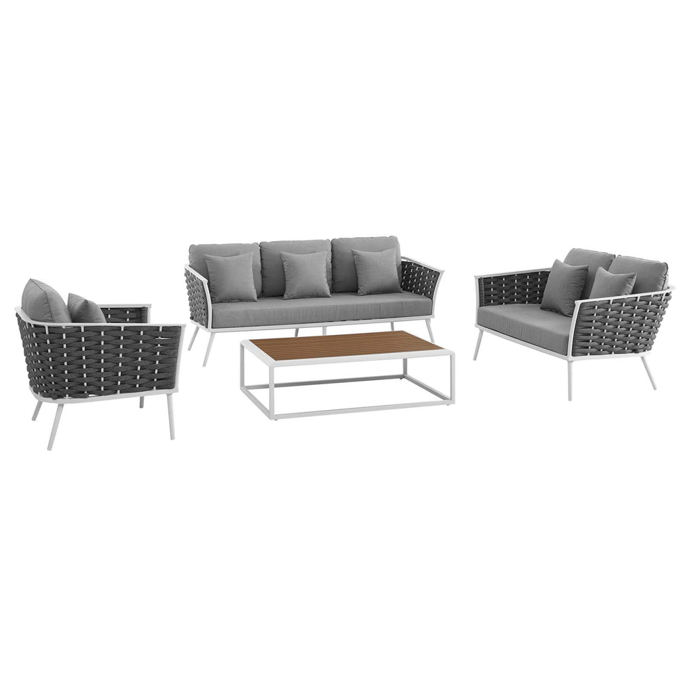Modway Stance 4 Piece Outdoor Patio Aluminum Sectional Sofa Set-EEI-3161 - EEI-3161 | Outdoor Sofas, Loveseats & Sectionals | Modishstore - 14