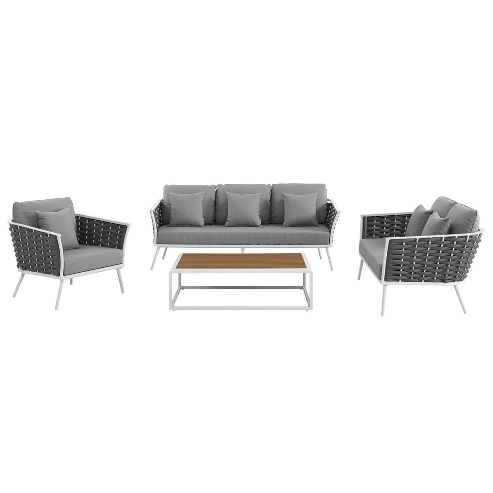 Modway Stance 4 Piece Outdoor Patio Aluminum Sectional Sofa Set-EEI-3161 - EEI-3161 | Outdoor Sofas, Loveseats & Sectionals | Modishstore - 23
