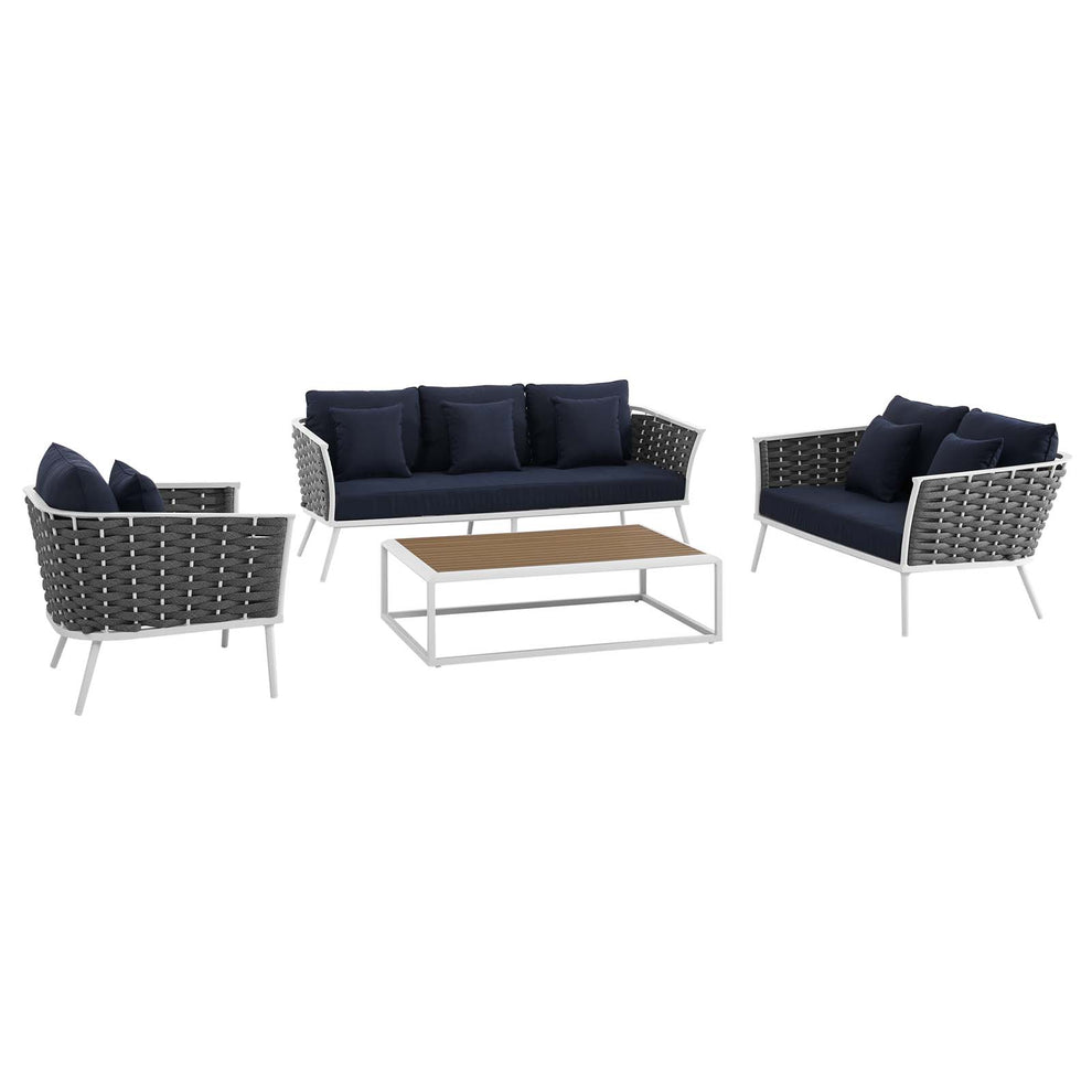 Modway Stance 4 Piece Outdoor Patio Aluminum Sectional Sofa Set-EEI-3161 - EEI-3161 | Outdoor Sofas, Loveseats & Sectionals | Modishstore - 24
