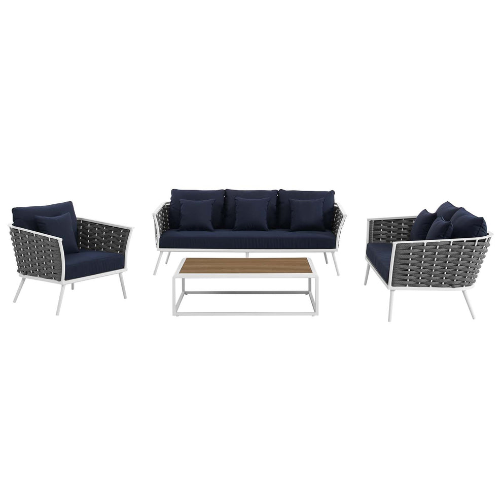 Modway Stance 4 Piece Outdoor Patio Aluminum Sectional Sofa Set-EEI-3161 - EEI-3161 | Outdoor Sofas, Loveseats & Sectionals | Modishstore - 33