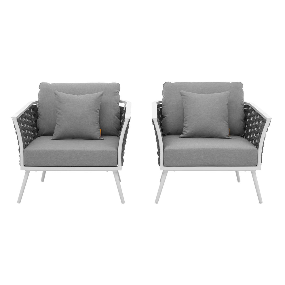 Modway Stance Armchair Outdoor Patio Aluminum Set of 2 - EEI-3162 | Armchairs | Modishstore - 2