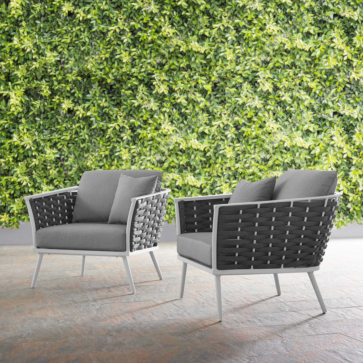 Modway Stance Armchair Outdoor Patio Aluminum Set of 2 | Armchairs | Modishstore