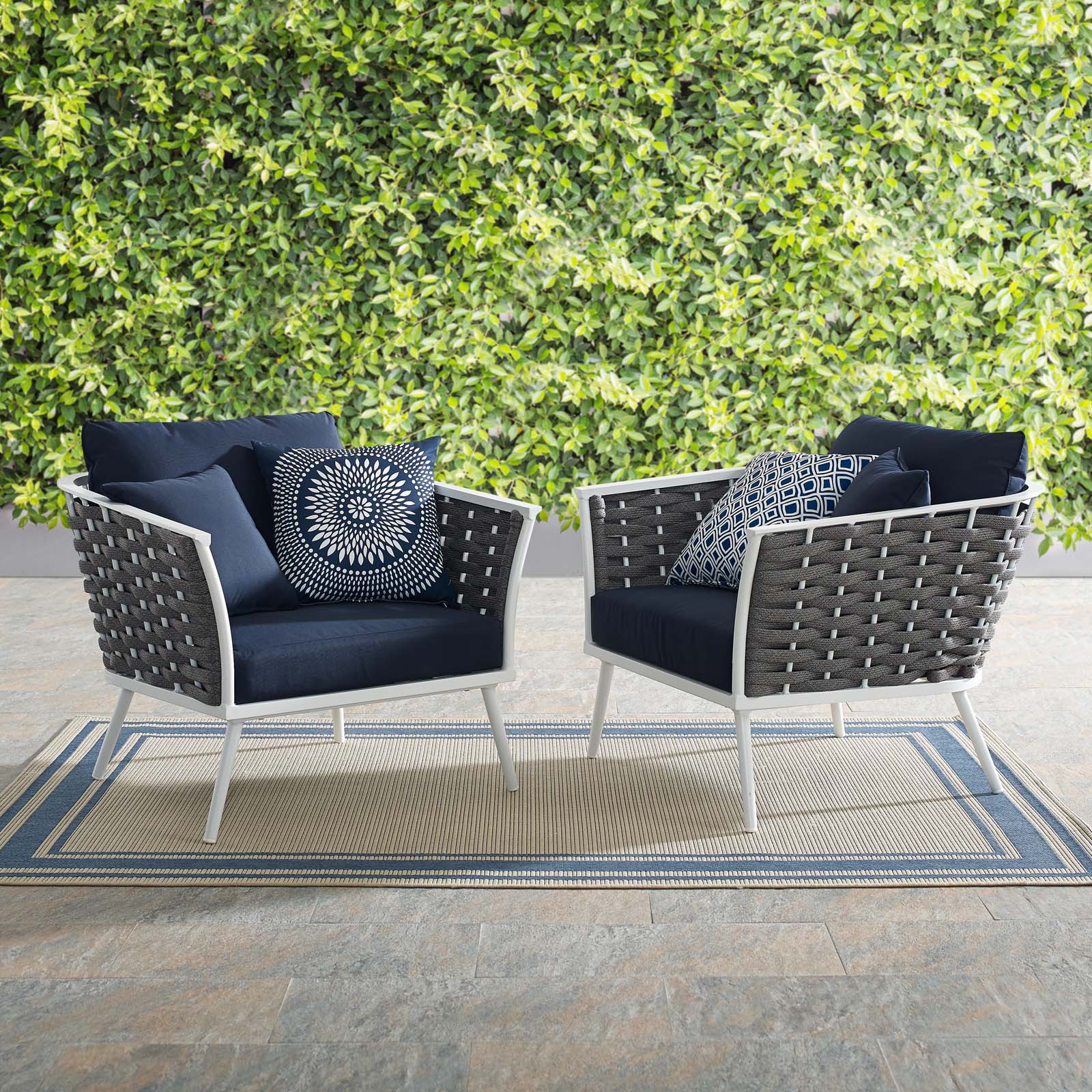 Modway Stance Armchair Outdoor Patio Aluminum Set of 2 | Armchairs | Modishstore-7