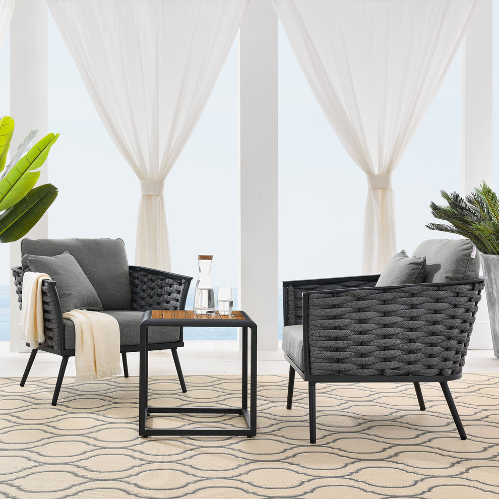 Modway Stance 3 Piece Outdoor Patio Aluminum Sectional Sofa Set - EEI-3163 | Outdoor Sofas, Loveseats & Sectionals | Modishstore - 17
