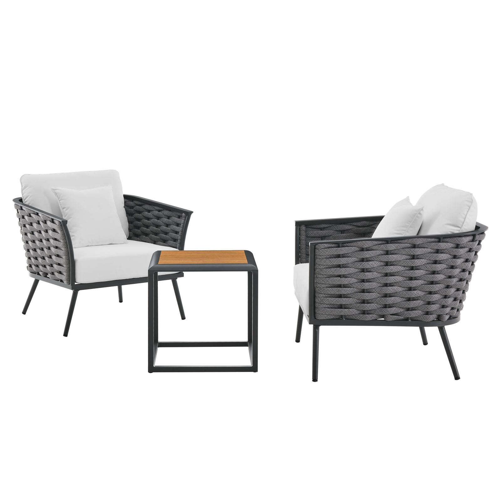 Modway Stance 3 Piece Outdoor Patio Aluminum Sectional Sofa Set | Outdoor Sofas, Loveseats & Sectionals | Modishstore-27