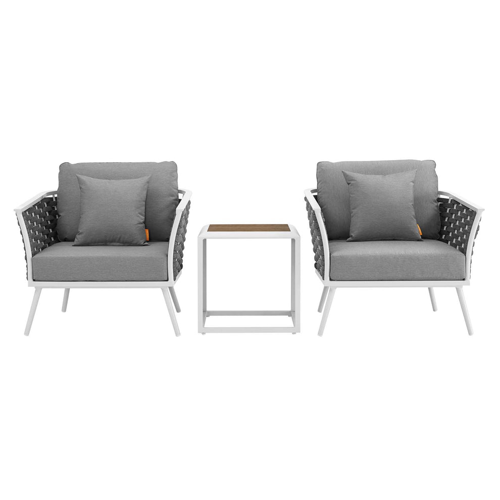 Modway Stance 3 Piece Outdoor Patio Aluminum Sectional Sofa Set - EEI-3163 | Outdoor Sofas, Loveseats & Sectionals | Modishstore - 2