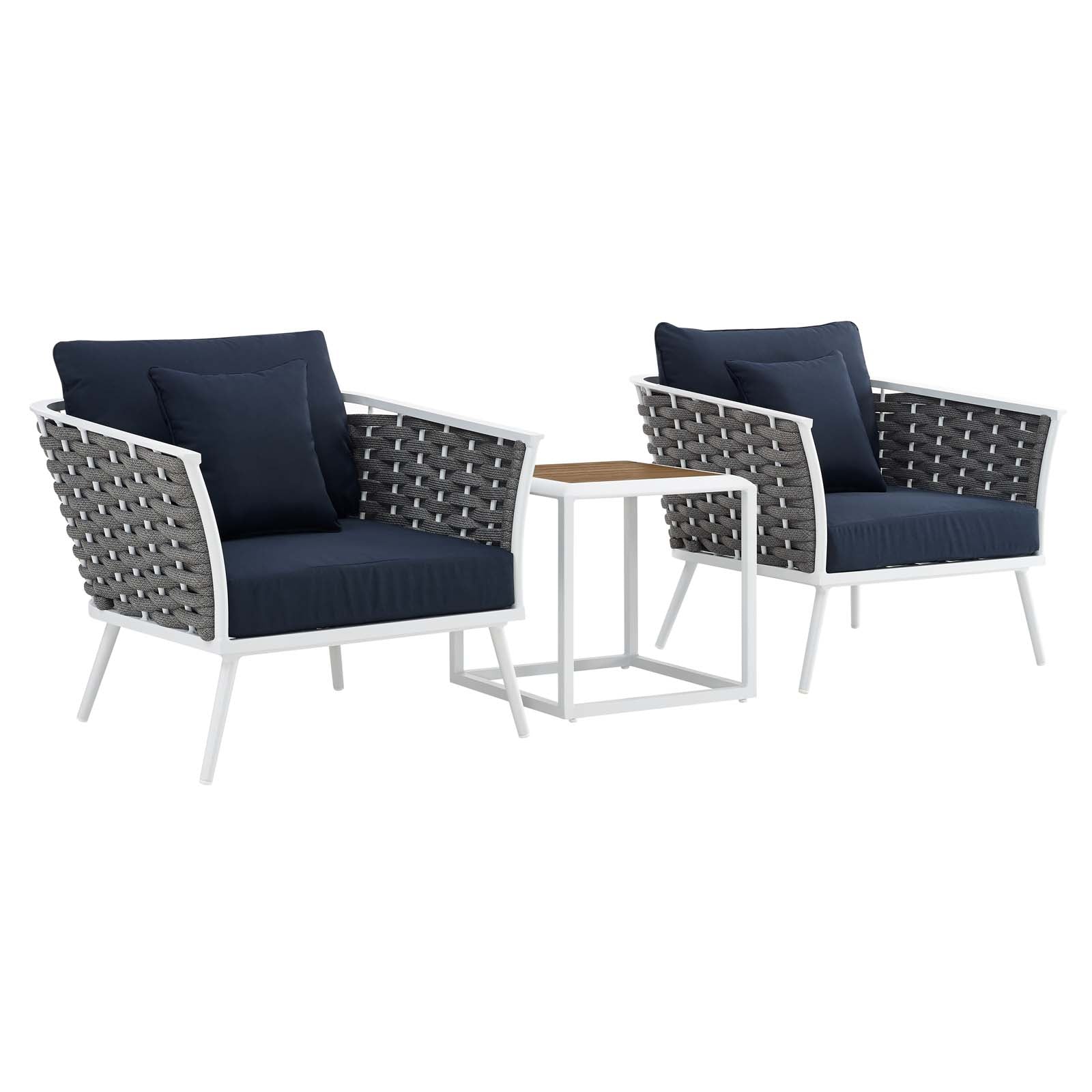 Modway Stance 3 Piece Outdoor Patio Aluminum Sectional Sofa Set | Outdoor Sofas, Loveseats & Sectionals | Modishstore-16