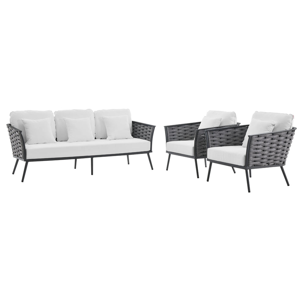 Stance 3 Piece Outdoor Patio Aluminum Sectional Sofa Set By Modway - EEI-3165 | Outdoor Sofas, Loveseats & Sectionals | Modishstore - 22