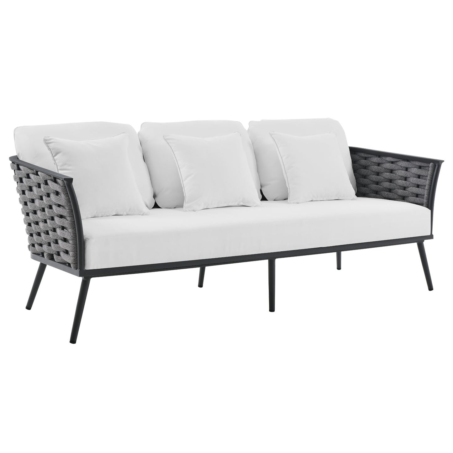 Stance 3 Piece Outdoor Patio Aluminum Sectional Sofa Set By Modway | Outdoor Patio | Modishstore-28