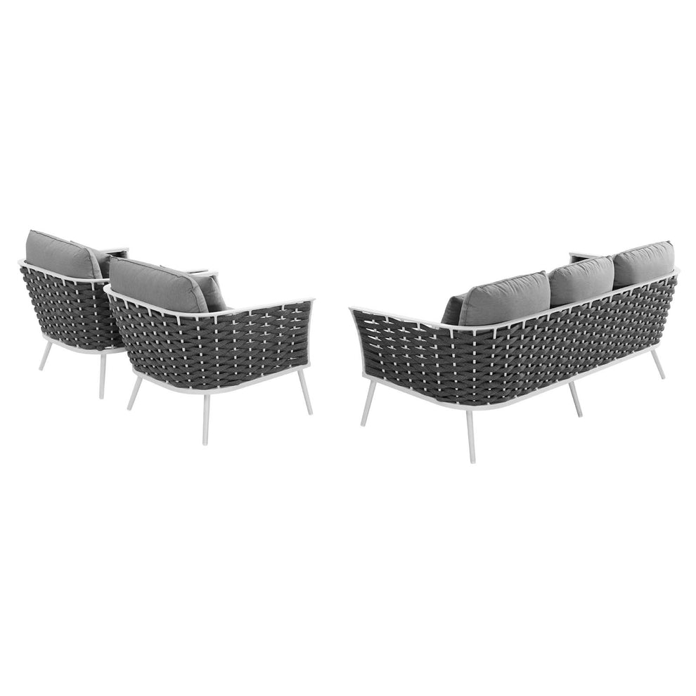 Stance 3 Piece Outdoor Patio Aluminum Sectional Sofa Set By Modway - EEI-3165 | Outdoor Sofas, Loveseats & Sectionals | Modishstore - 3