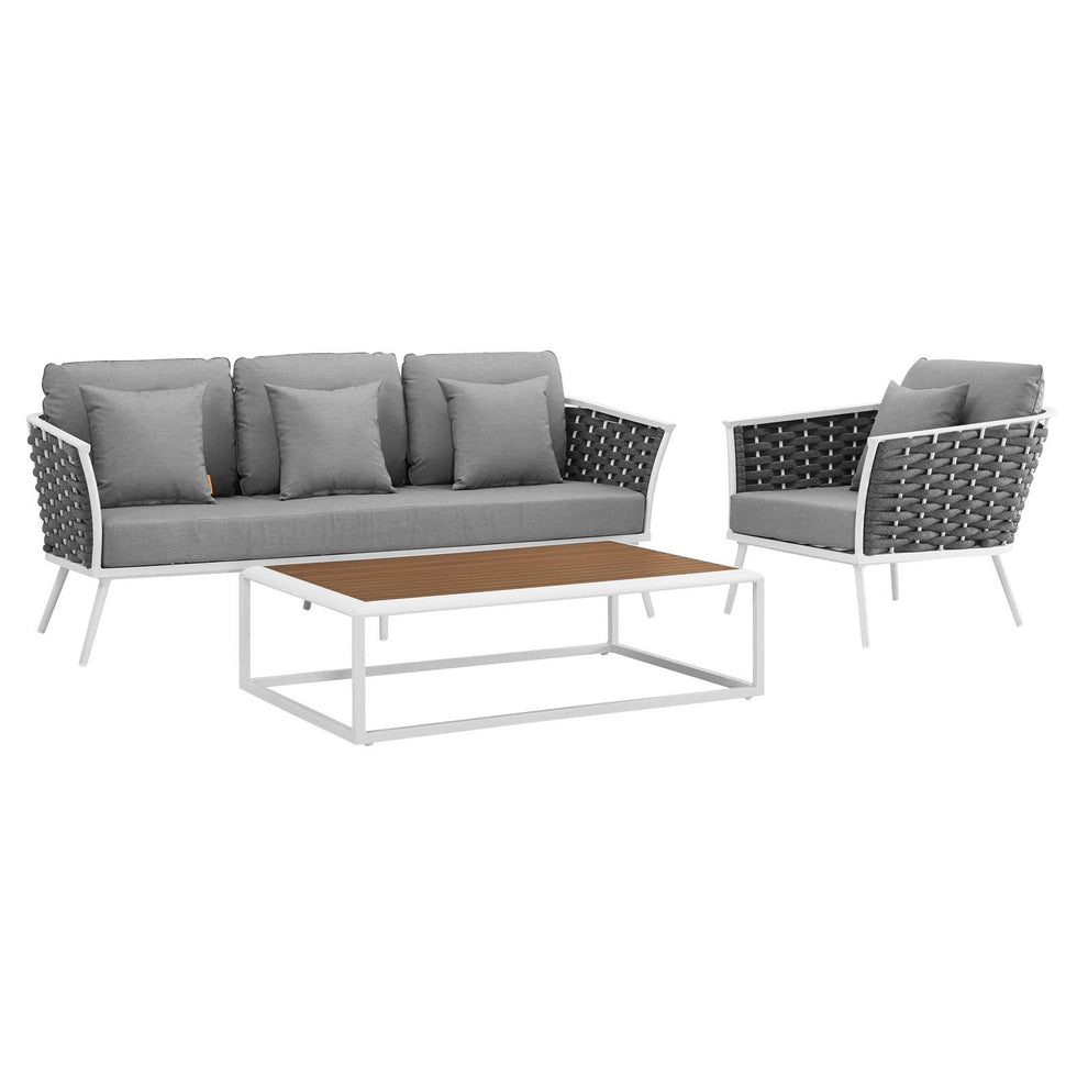 Modway Stance 3 Piece Outdoor Patio Aluminum Sectional Sofa Set - EEI-3166 | Outdoor Sofas, Loveseats & Sectionals | Modishstore - 8