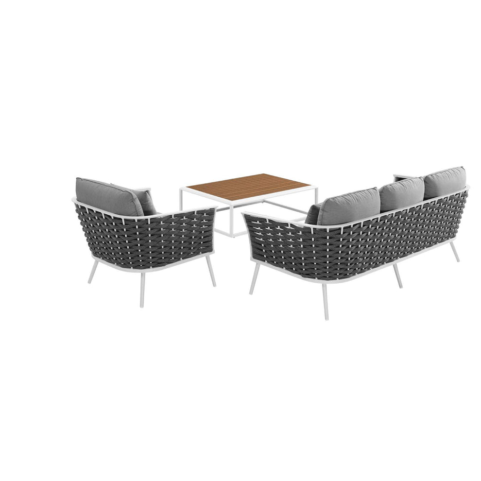 Modway Stance 3 Piece Outdoor Patio Aluminum Sectional Sofa Set - EEI-3166 | Outdoor Sofas, Loveseats & Sectionals | Modishstore - 3