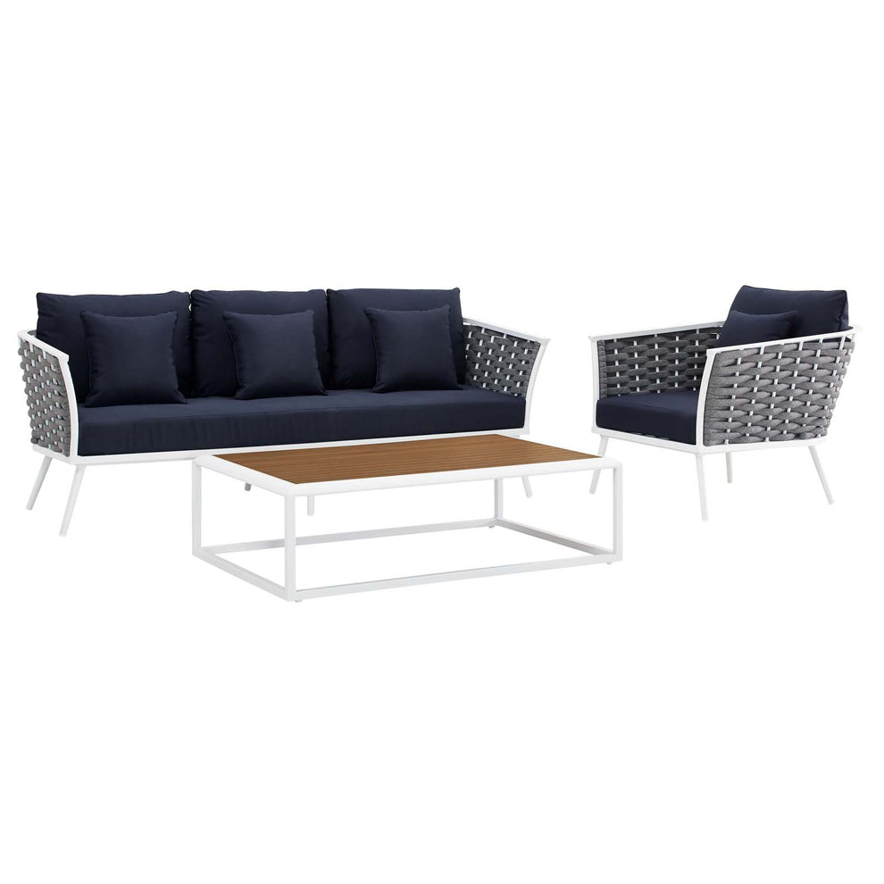 Modway Stance 3 Piece Outdoor Patio Aluminum Sectional Sofa Set - EEI-3166 | Outdoor Sofas, Loveseats & Sectionals | Modishstore - 7
