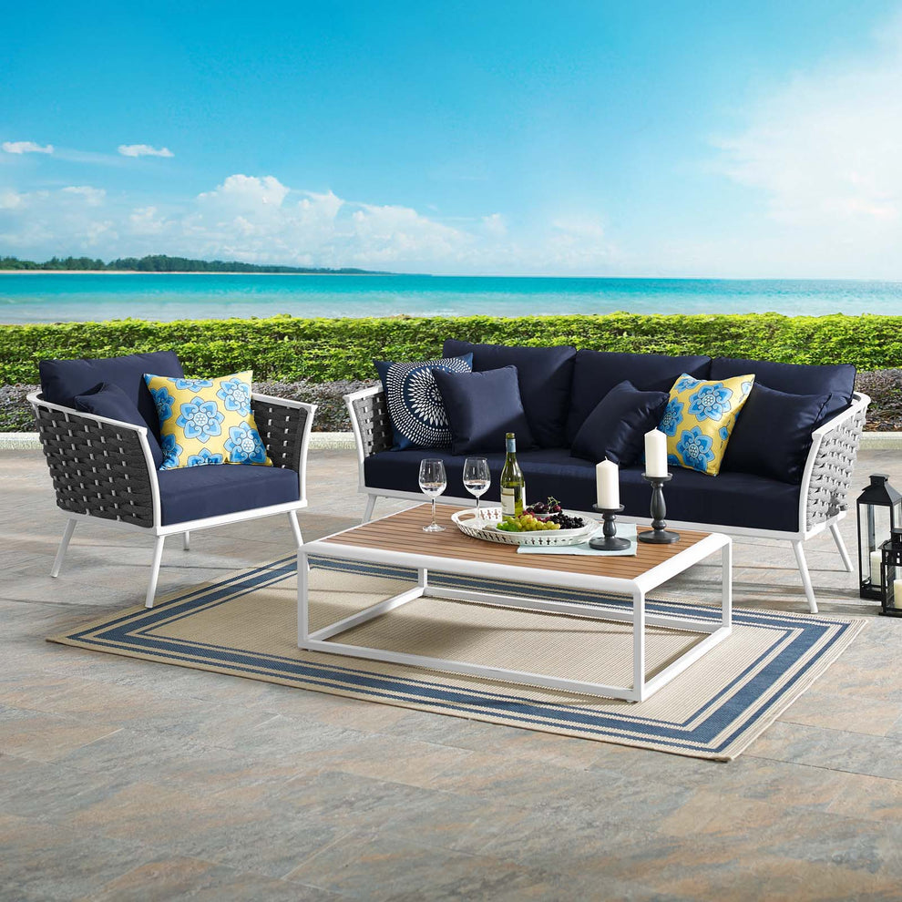 Modway Stance 3 Piece Outdoor Patio Aluminum Sectional Sofa Set - EEI-3166 | Outdoor Sofas, Loveseats & Sectionals | Modishstore - 9