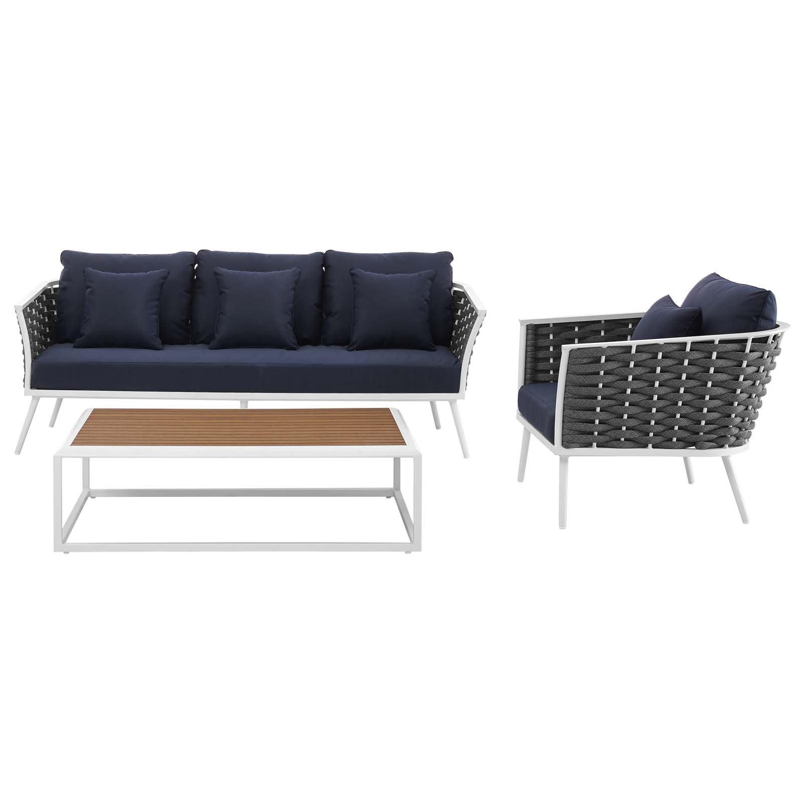 Modway Stance 3 Piece Outdoor Patio Aluminum Sectional Sofa Set | Outdoor Sofas, Loveseats & Sectionals | Modishstore-17