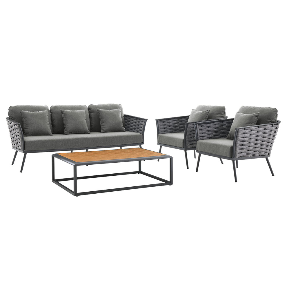 Modway Stance 4 Piece Outdoor Patio Aluminum Sectional Sofa Set - EEI-3167 | Outdoor Sofas, Loveseats & Sectionals | Modishstore - 20