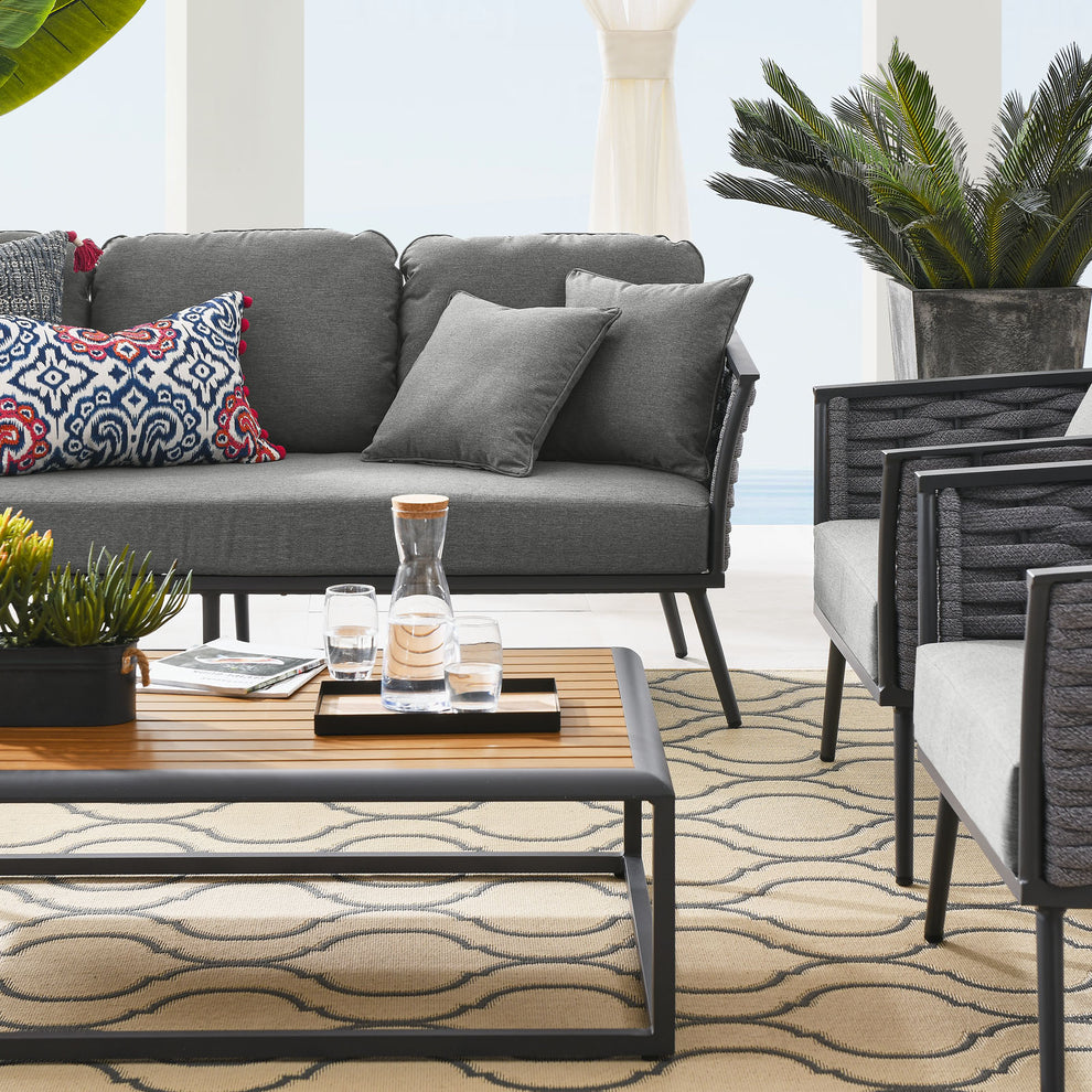 Modway Stance 4 Piece Outdoor Patio Aluminum Sectional Sofa Set - EEI-3167 | Outdoor Sofas, Loveseats & Sectionals | Modishstore - 22