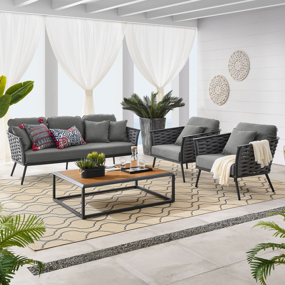 Modway Stance 4 Piece Outdoor Patio Aluminum Sectional Sofa Set - EEI-3167 | Outdoor Sofas, Loveseats & Sectionals | Modishstore - 19