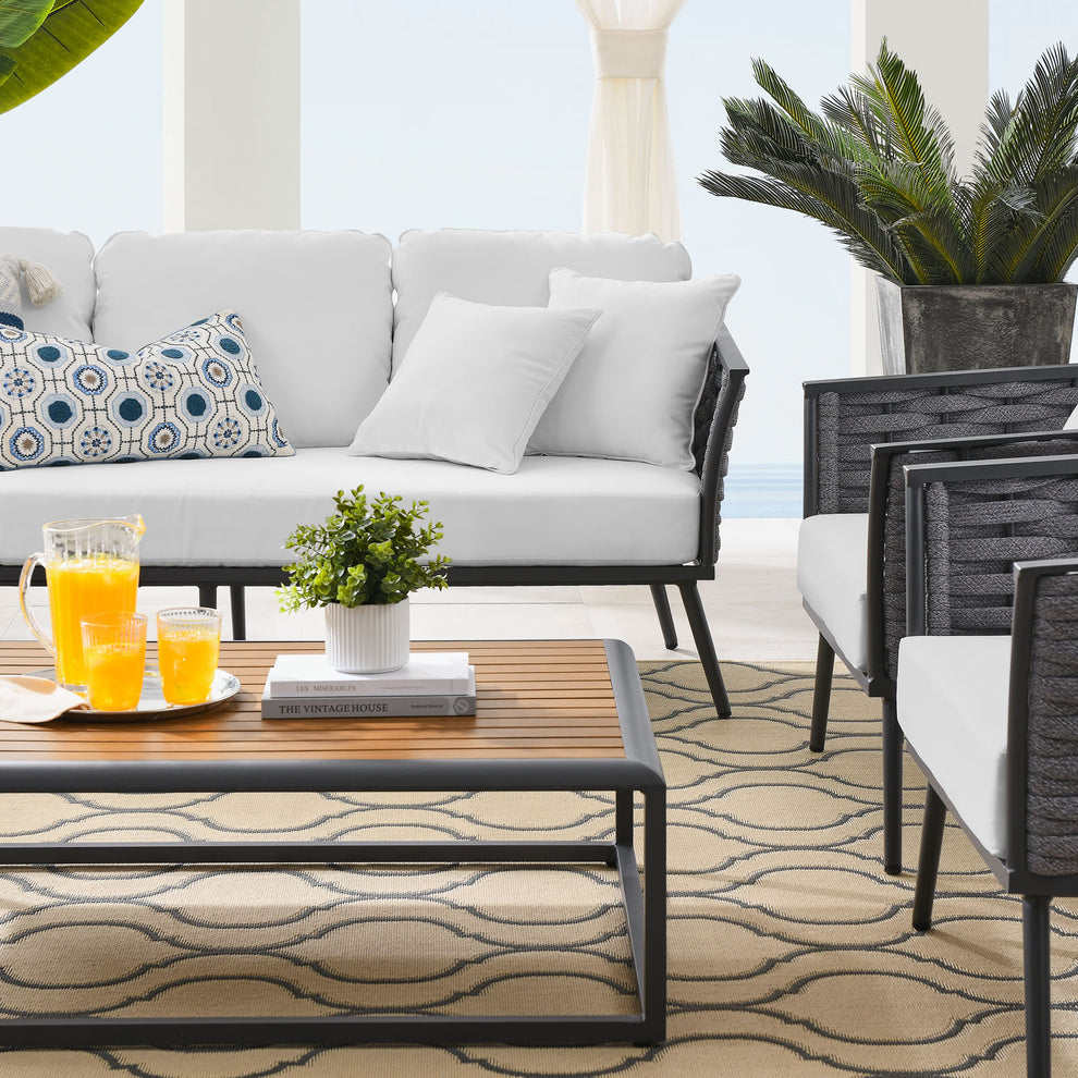 Modway Stance 4 Piece Outdoor Patio Aluminum Sectional Sofa Set - EEI-3167 | Outdoor Sofas, Loveseats & Sectionals | Modishstore - 33