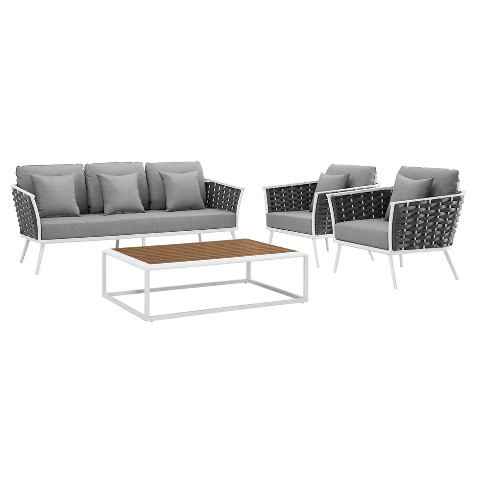 Modway Stance 4 Piece Outdoor Patio Aluminum Sectional Sofa Set - EEI-3167 | Outdoor Sofas, Loveseats & Sectionals | Modishstore - 2