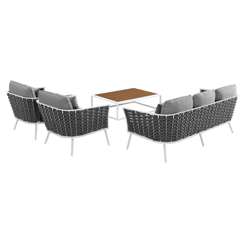 Modway Stance 4 Piece Outdoor Patio Aluminum Sectional Sofa Set - EEI-3167 | Outdoor Sofas, Loveseats & Sectionals | Modishstore - 3