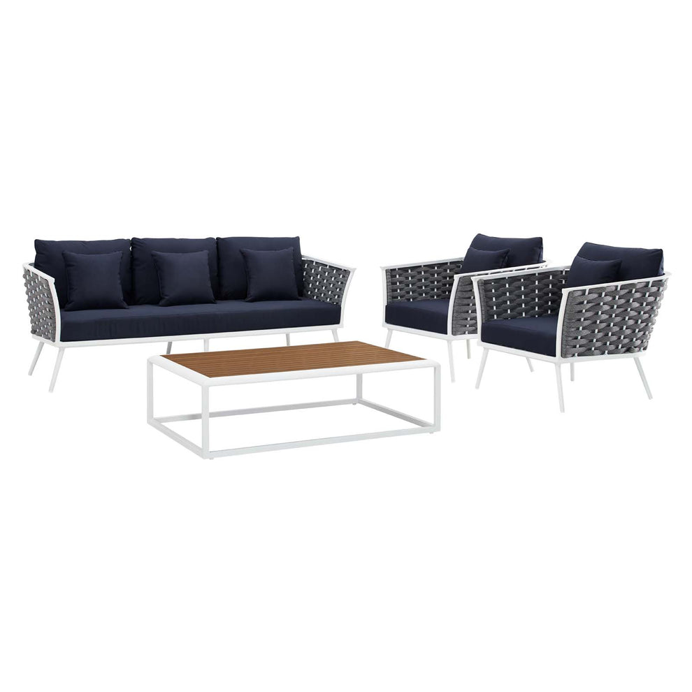 Modway Stance 4 Piece Outdoor Patio Aluminum Sectional Sofa Set - EEI-3167 | Outdoor Sofas, Loveseats & Sectionals | Modishstore - 11