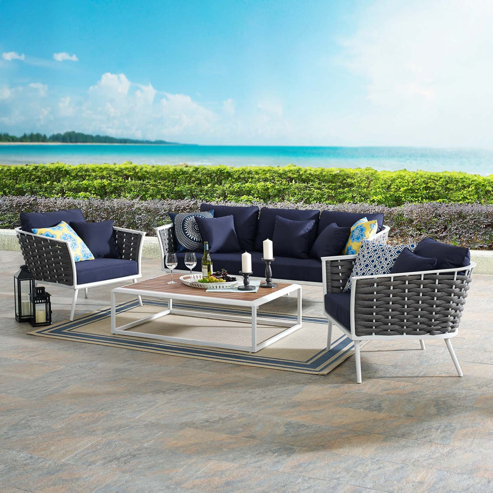 Modway Stance 4 Piece Outdoor Patio Aluminum Sectional Sofa Set - EEI-3167 | Outdoor Sofas, Loveseats & Sectionals | Modishstore - 10