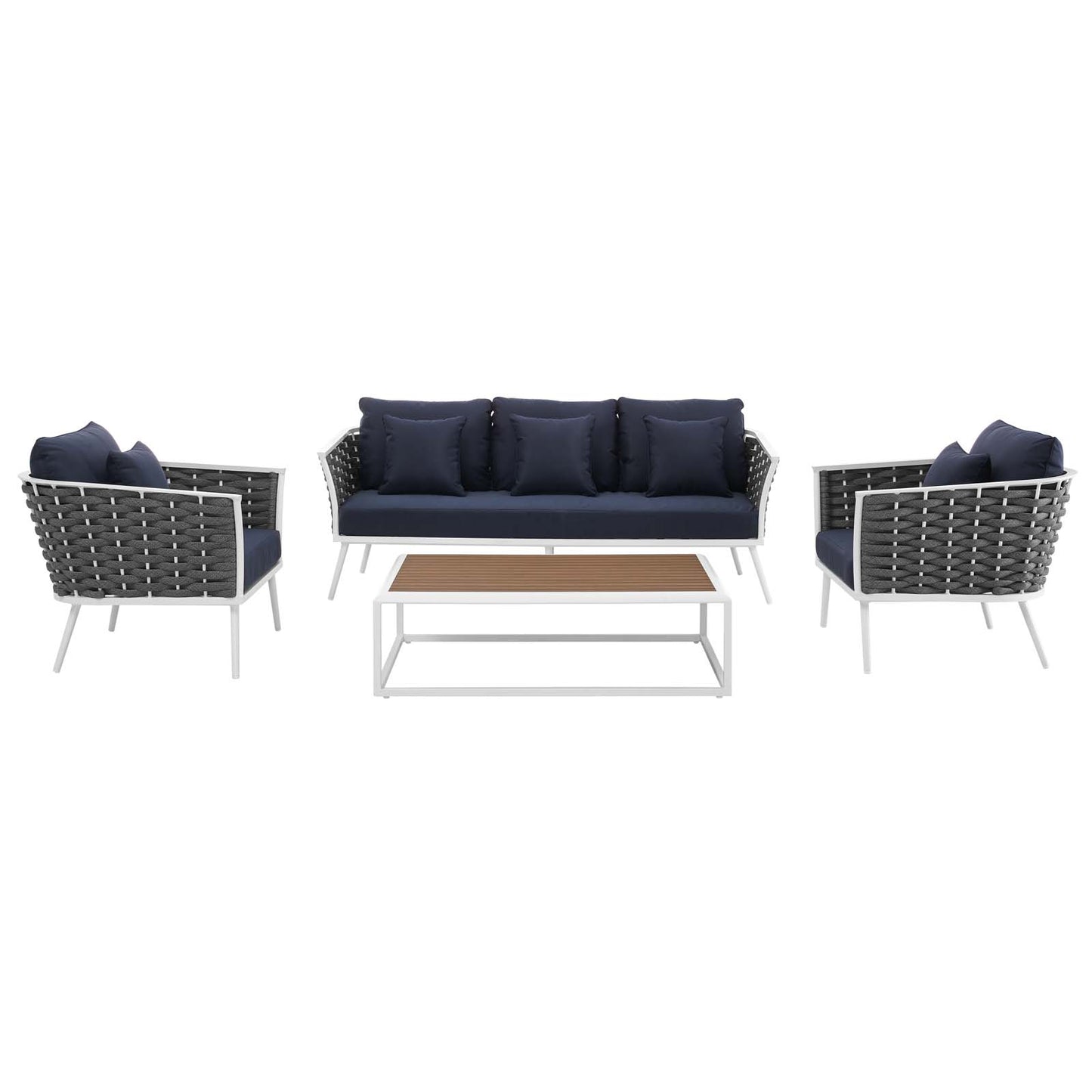 Modway Stance 4 Piece Outdoor Patio Aluminum Sectional Sofa Set | Outdoor Sofas, Loveseats & Sectionals | Modishstore-13