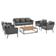 Modway Stance 6 Piece Outdoor Patio Aluminum Sectional Sofa Set | Outdoor Sofas, Loveseats & Sectionals | Modishstore-20