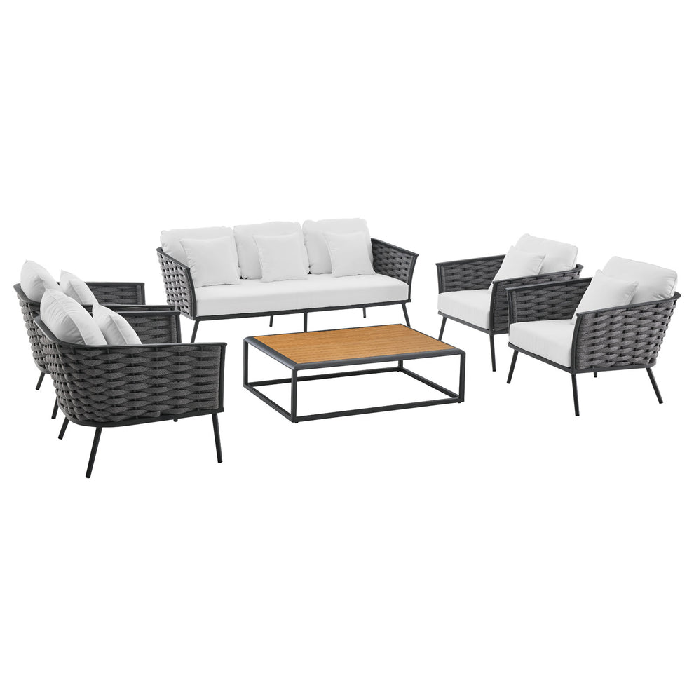Modway Stance 6 Piece Outdoor Patio Aluminum Sectional Sofa Set - EEI-3168 | Outdoor Sofas, Loveseats & Sectionals | Modishstore - 32