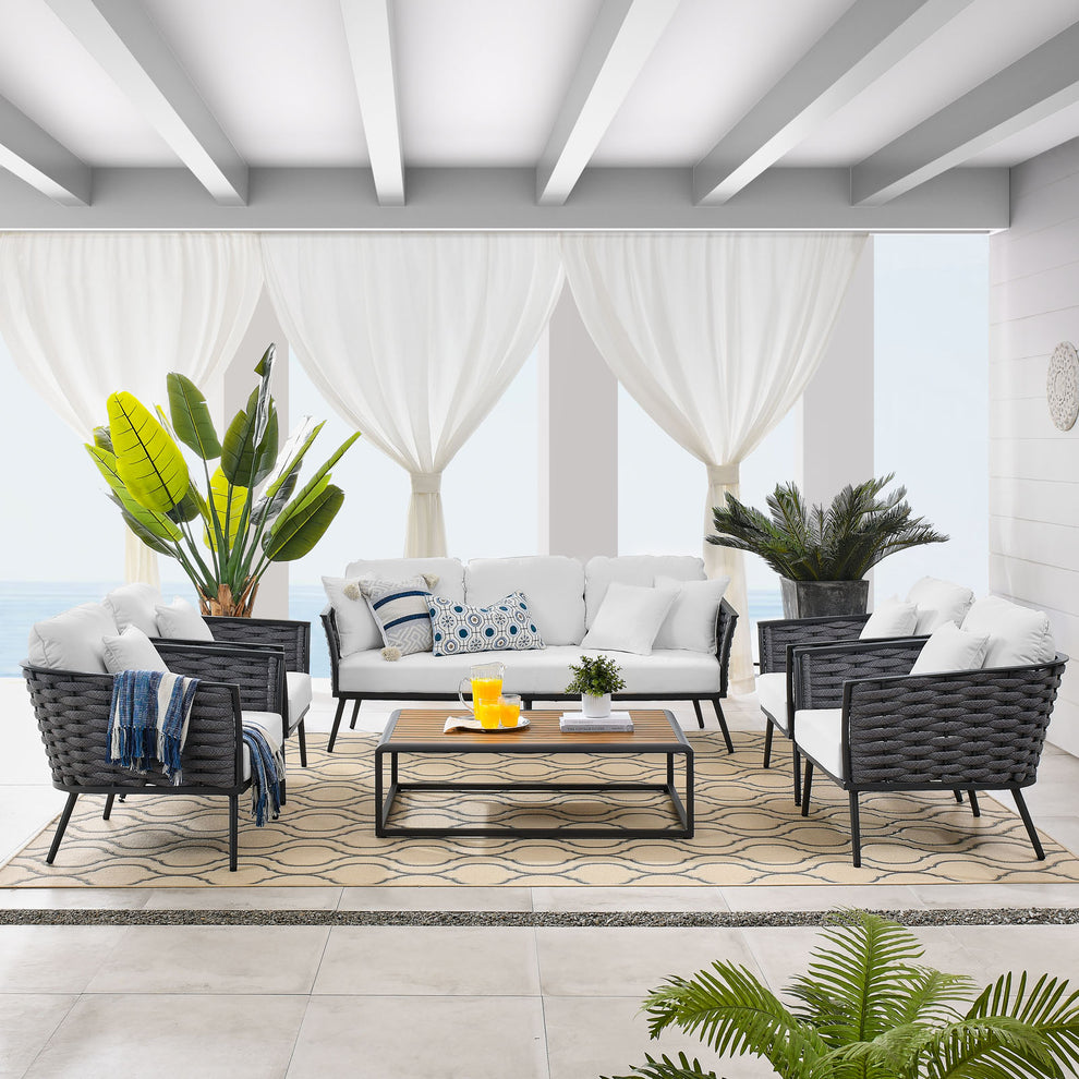 Modway Stance 6 Piece Outdoor Patio Aluminum Sectional Sofa Set - EEI-3168 | Outdoor Sofas, Loveseats & Sectionals | Modishstore - 31