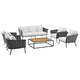 Modway Stance 6 Piece Outdoor Patio Aluminum Sectional Sofa Set | Outdoor Sofas, Loveseats & Sectionals | Modishstore-32