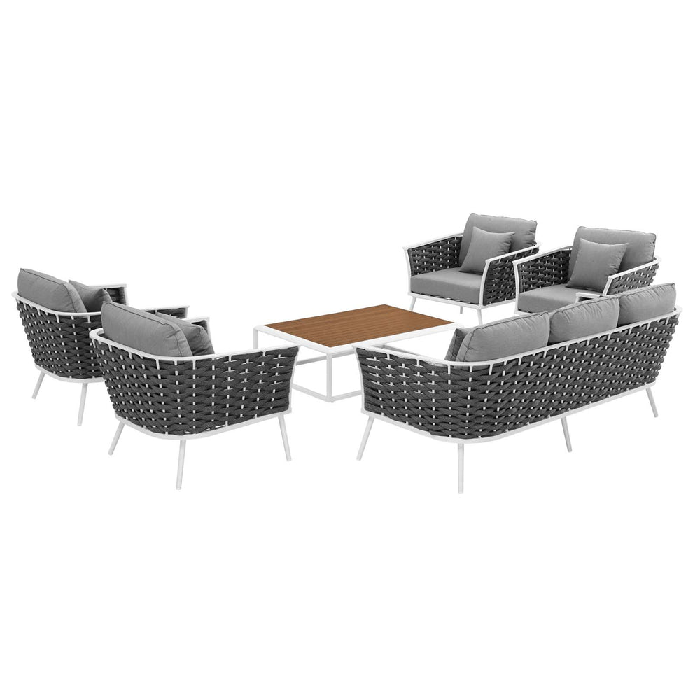 Modway Stance 6 Piece Outdoor Patio Aluminum Sectional Sofa Set - EEI-3168 | Outdoor Sofas, Loveseats & Sectionals | Modishstore - 3