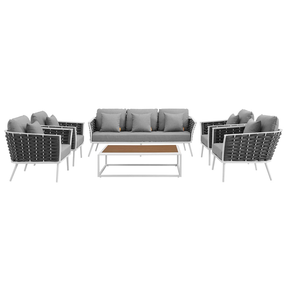 Modway Stance 6 Piece Outdoor Patio Aluminum Sectional Sofa Set - EEI-3168 | Outdoor Sofas, Loveseats & Sectionals | Modishstore - 4