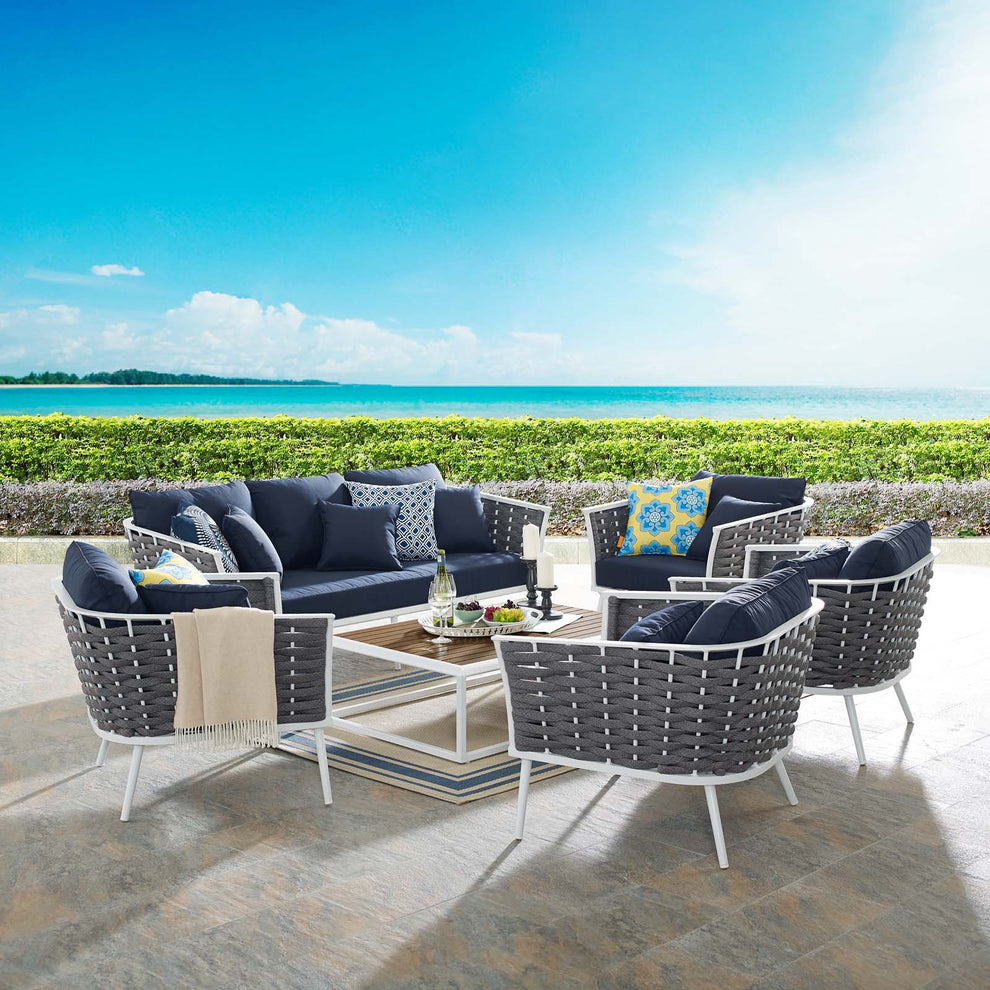 Modway Stance 6 Piece Outdoor Patio Aluminum Sectional Sofa Set - EEI-3168 | Outdoor Sofas, Loveseats & Sectionals | Modishstore - 10
