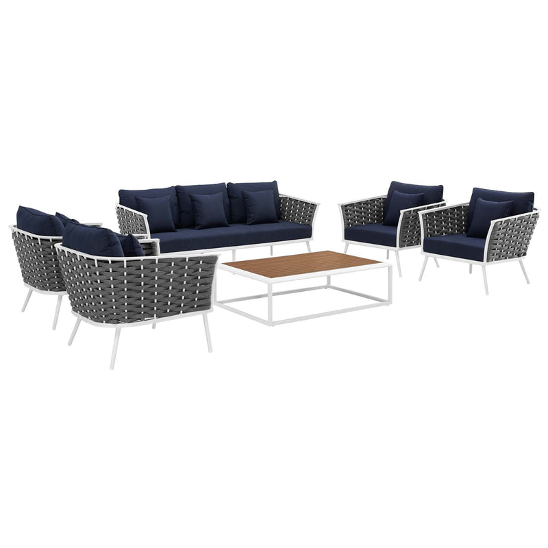 Modway Stance 6 Piece Outdoor Patio Aluminum Sectional Sofa Set - EEI-3168 | Outdoor Sofas, Loveseats & Sectionals | Modishstore - 11