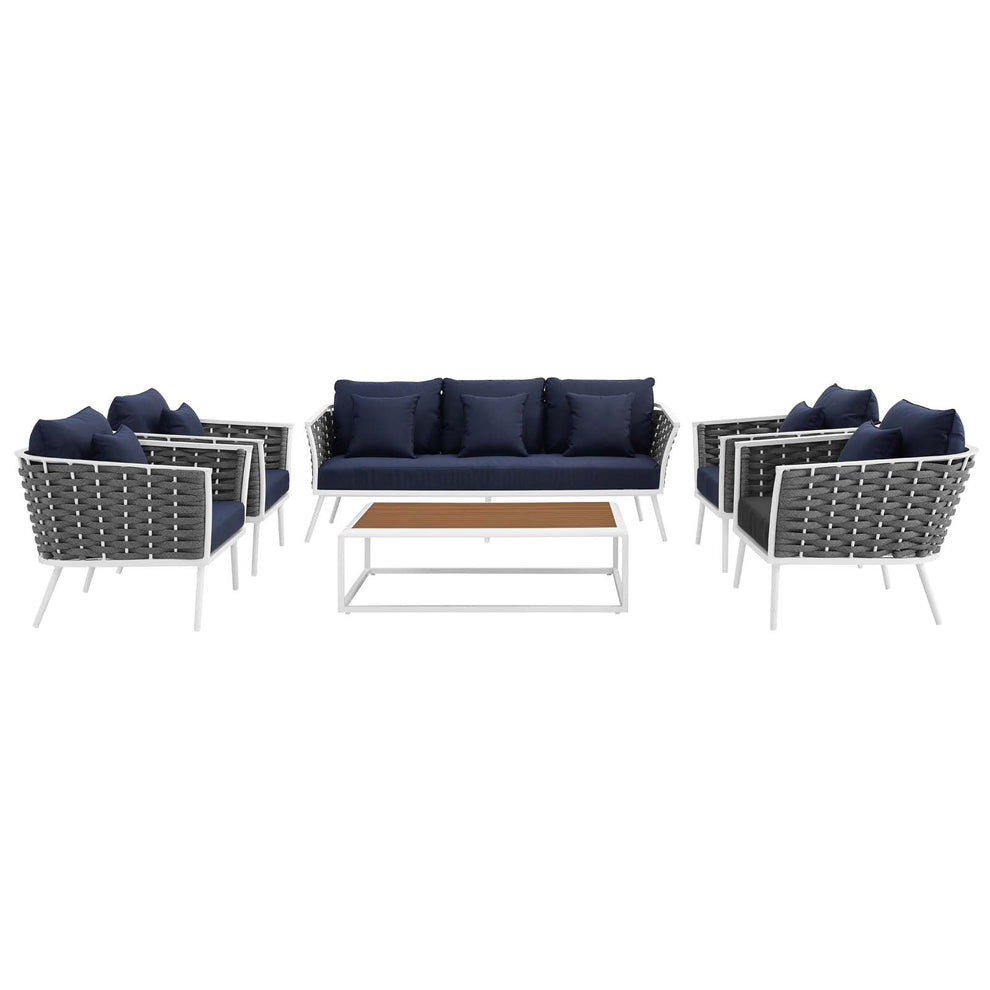 Modway Stance 6 Piece Outdoor Patio Aluminum Sectional Sofa Set - EEI-3168 | Outdoor Sofas, Loveseats & Sectionals | Modishstore - 13