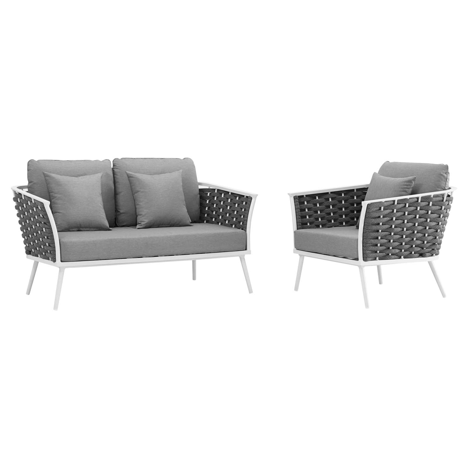 Modway Stance 2 Piece Outdoor Patio Aluminum Sectional Sofa Set | Outdoor Sofas, Loveseats & Sectionals | Modishstore-2