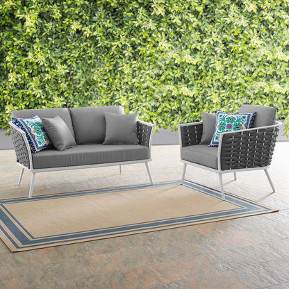 Modway Stance 2 Piece Outdoor Patio Aluminum Sectional Sofa Set - EEI-3169 | Outdoor Sofas, Loveseats & Sectionals | Modishstore - 1