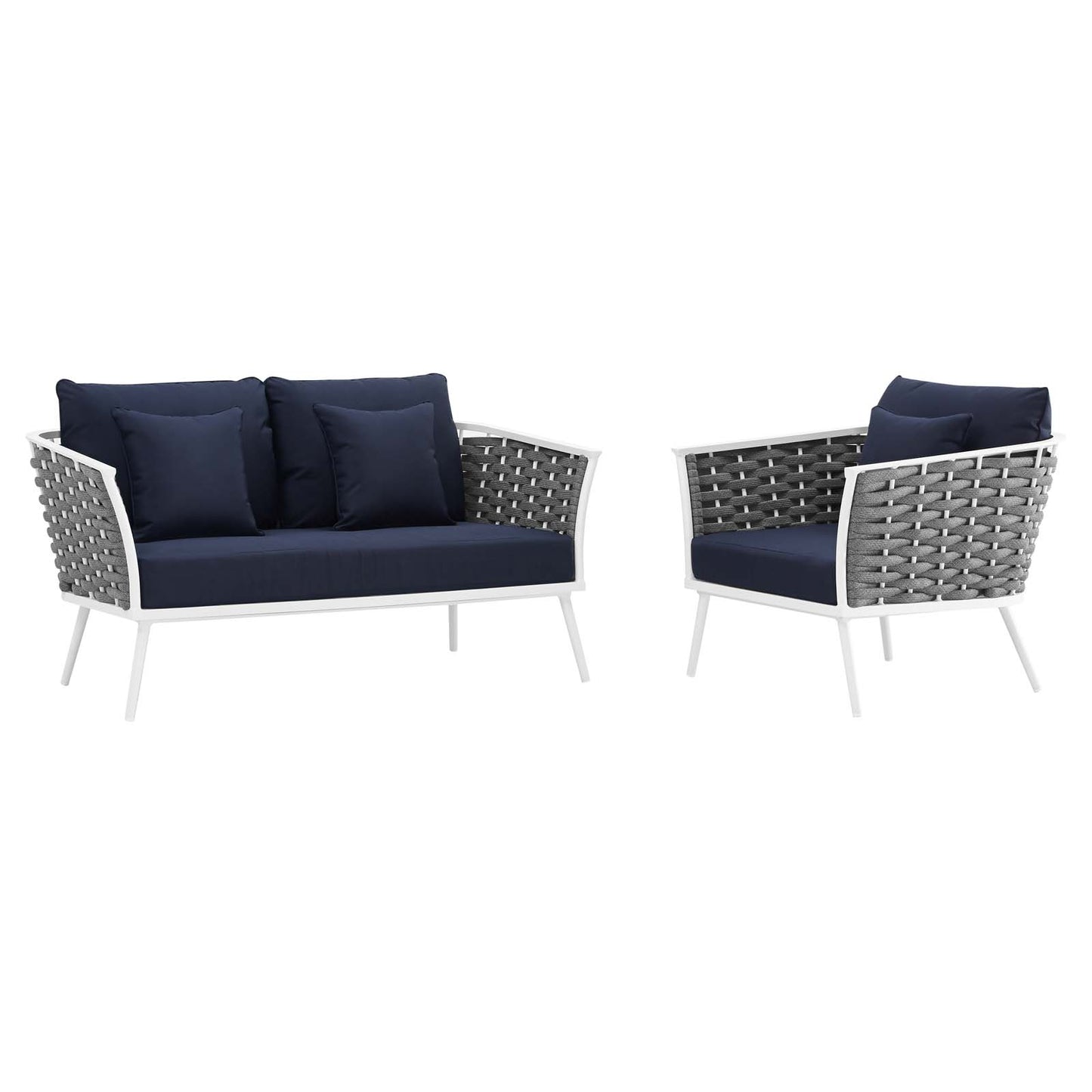 Modway Stance 2 Piece Outdoor Patio Aluminum Sectional Sofa Set | Outdoor Sofas, Loveseats & Sectionals | Modishstore-10