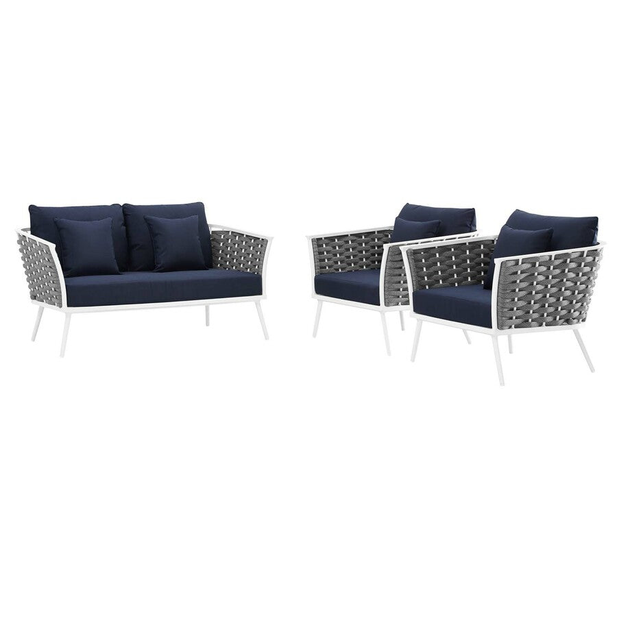 Modway Stance 3 Piece Outdoor Patio Aluminum Sectional Sofa Set-EEI-3170 - EEI-3170 | Outdoor Sofas, Loveseats & Sectionals | Modishstore - 2