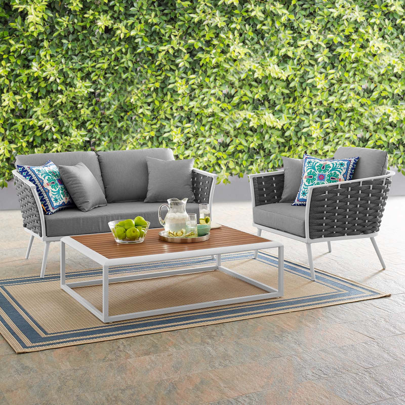Modway Stance 3 Piece Outdoor Patio Aluminum Sectional Sofa Set - EEI-3171 | Outdoor Sofas, Loveseats & Sectionals | Modishstore - 1