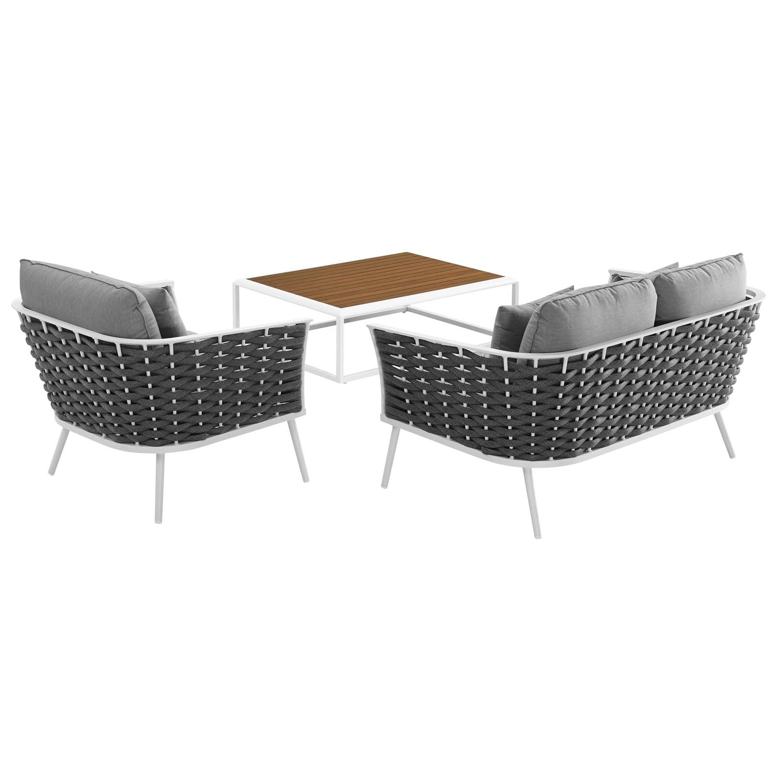 Modway Stance 3 Piece Outdoor Patio Aluminum Sectional Sofa Set - EEI-3171 | Outdoor Sofas, Loveseats & Sectionals | Modishstore - 3