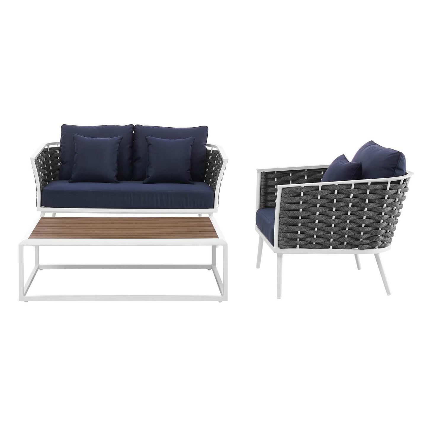 Modway Stance 3 Piece Outdoor Patio Aluminum Sectional Sofa Set - EEI-3171 | Outdoor Sofas, Loveseats & Sectionals | Modishstore - 13